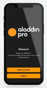 Aladdinpro home screen